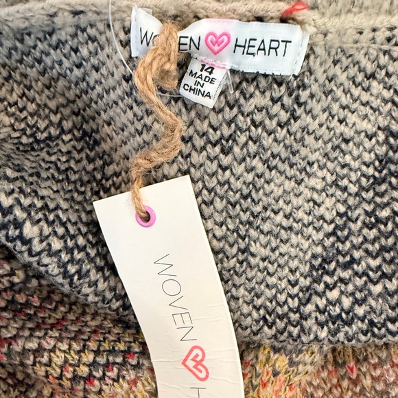 Woven Heart Southwestern Geometric Shawl Collar Cardigan Sweater Tribal Size 14 - Picture 2 of 8